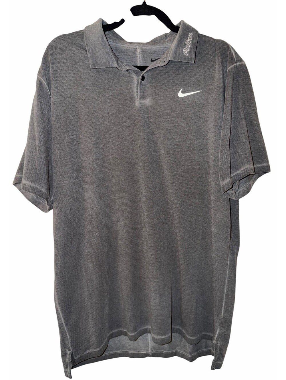 Malbon x Nike Golf Polo Shirt Men’s Medium Dri Fit Embroidered Grey Short Sleeve